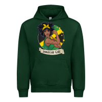 Forest Green jamaican black woman t shirt jamaica afro girl pride Urban Hoodie - linhVisuals