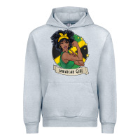 Heather Grey jamaican black woman t shirt jamaica afro girl pride Urban Hoodie - linhVisuals