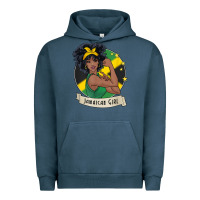 Pigment Midnight Navy jamaican black woman t shirt jamaica afro girl pride Urban Hoodie - linhVisuals