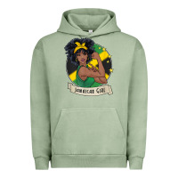 Pigment Oil Green jamaican black woman t shirt jamaica afro girl pride Urban Hoodie - linhVisuals