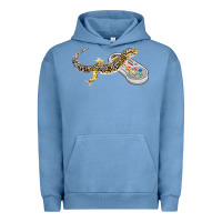 Pigment Pebble Blue leopard gecko playing video game lizard & reptiles gamers t shirt Urban Hoodie - linhVisuals