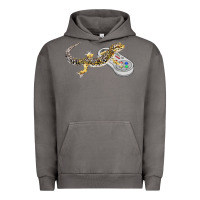 Pigment Tornado leopard gecko playing video game lizard & reptiles gamers t shirt Urban Hoodie - linhVisuals