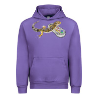 Tulip leopard gecko playing video game lizard & reptiles gamers t shirt Urban Hoodie - linhVisuals