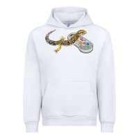White leopard gecko playing video game lizard & reptiles gamers t shirt Urban Hoodie - linhVisuals