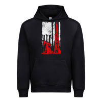 Black oilfield shirt   us flag oil rig shirt Urban Hoodie - linhVisuals