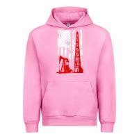 Fuchsia Pink oilfield shirt   us flag oil rig shirt Urban Hoodie - linhVisuals