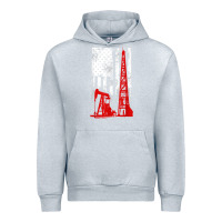 Heather Grey oilfield shirt   us flag oil rig shirt Urban Hoodie - linhVisuals