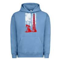 Pigment Pebble Blue oilfield shirt   us flag oil rig shirt Urban Hoodie - linhVisuals