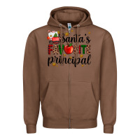 Chestnut santa's favorite principal Zipper Hoodie - AdoDesignShop