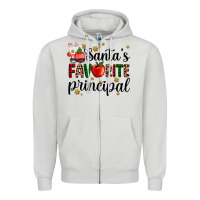 Santa's Favorite Principal Zipper Hoodie | Teevron
