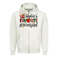 Oatmeal Heather santa's favorite principal Zipper Hoodie - AdoDesignShop