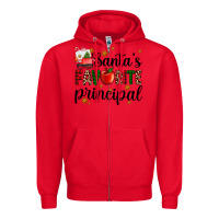 Red santa's favorite principal Zipper Hoodie - AdoDesignShop
