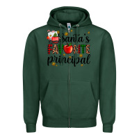 Sports Green santa's favorite principal Zipper Hoodie - AdoDesignShop
