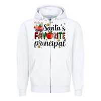 White santa's favorite principal Zipper Hoodie - AdoDesignShop