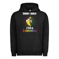 Pigment Black mens sorry girl i like bananas funny lgbt gay pride tshirt gifts Urban Hoodie - linhVisuals