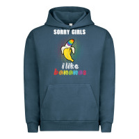 Pigment Midnight Navy mens sorry girl i like bananas funny lgbt gay pride tshirt gifts Urban Hoodie - linhVisuals