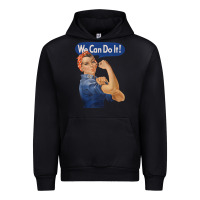 Black rosie the riveter shirt we can do it feminist retro t shirt Urban Hoodie - linhVisuals