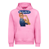 Fuchsia Pink rosie the riveter shirt we can do it feminist retro t shirt Urban Hoodie - linhVisuals