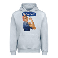 Heather Grey rosie the riveter shirt we can do it feminist retro t shirt Urban Hoodie - linhVisuals