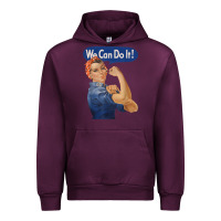 Mauve Wine rosie the riveter shirt we can do it feminist retro t shirt Urban Hoodie - linhVisuals