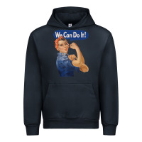 Navy rosie the riveter shirt we can do it feminist retro t shirt Urban Hoodie - linhVisuals