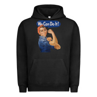Pigment Black rosie the riveter shirt we can do it feminist retro t shirt Urban Hoodie - linhVisuals