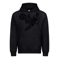 Black Eli Tomac Jump Illustration Urban Hoodie - linhVisuals