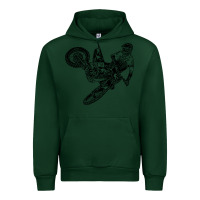 Forest Green Eli Tomac Jump Illustration Urban Hoodie - linhVisuals