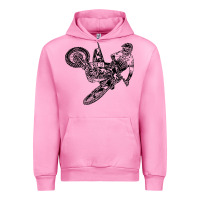 Fuchsia Pink Eli Tomac Jump Illustration Urban Hoodie - linhVisuals