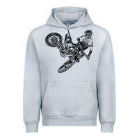 Heather Grey Eli Tomac Jump Illustration Urban Hoodie - linhVisuals