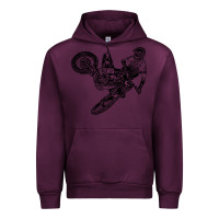 Mauve Wine Eli Tomac Jump Illustration Urban Hoodie - linhVisuals