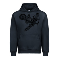 Navy Eli Tomac Jump Illustration Urban Hoodie - linhVisuals