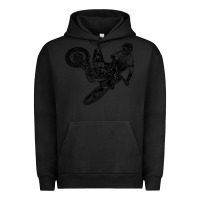 Pigment Black Eli Tomac Jump Illustration Urban Hoodie - linhVisuals