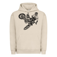 Pigment French Oak Eli Tomac Jump Illustration Urban Hoodie - linhVisuals