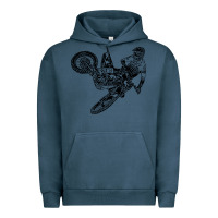 Pigment Midnight Navy Eli Tomac Jump Illustration Urban Hoodie - linhVisuals