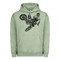 Pigment Oil Green Eli Tomac Jump Illustration Urban Hoodie - linhVisuals