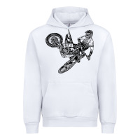 White Eli Tomac Jump Illustration Urban Hoodie - linhVisuals