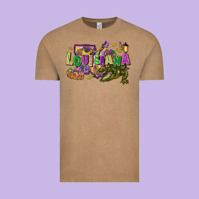 Louisiana Mardi Gras Vintage Tee Designed By Fadigitalartstudio