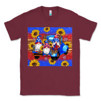 Burgundy American flag gnomes truck sunflowers star leopard glitter Classic Tee - Artiststas