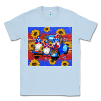 Dusty Blue American flag gnomes truck sunflowers star leopard glitter Classic Tee - Artiststas