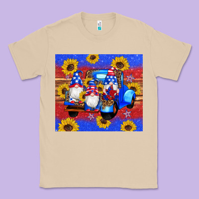 American Flag Gnomes Truck Sunflowers Star Leopard Glitter Classic Tee Designed By Artiststas