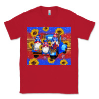 Red American flag gnomes truck sunflowers star leopard glitter Classic Tee - Artiststas