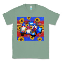 Sage American flag gnomes truck sunflowers star leopard glitter Classic Tee - Artiststas