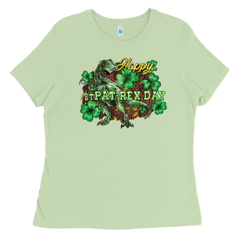 Happy St. Patrick's Day T-rex Ladies Tee by HowdyJamesFarm | Teevron