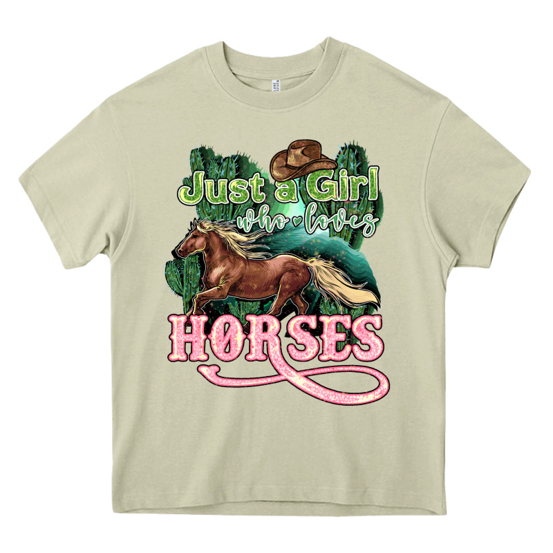 Just A Girl Who Loves Horses Heavy Core Tee by HowdyJamesFarm | Teevron