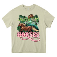 Mossy Just a girl who loves Horses Heavy Core Tee - HowdyJamesFarm