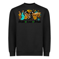 Black peace love jesus Heavyweight Sweatshirt - AdoDesignShop