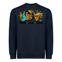 Navy peace love jesus Heavyweight Sweatshirt - AdoDesignShop