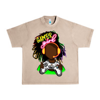 French Oak black gamer girl Urban Heavy Tee - FaDigitalArtStudio