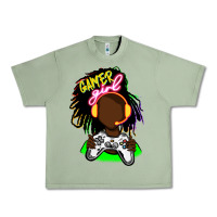 Oil Green black gamer girl Urban Heavy Tee - FaDigitalArtStudio